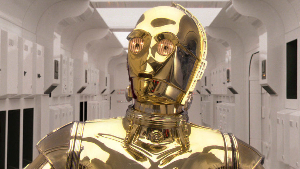 Star Wars. C3PO running toward the escape pod.